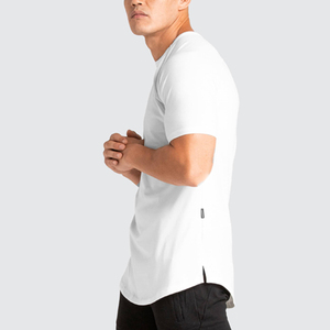 Men's <b>White</b> Short Sleeve O-Neck 100% Cotton Oversized Comfortable Terry Knitted Solid Color Blank Design <b>T</b>-<b>Shirt</b> - Product Image 2