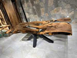 Wholesale Custom Live Edge Hardwood <b>Epoxy</b> Resin River <b>Table</b> Premium Handmade Wooden Dining Furniture for Hotel Office - Product Image 2