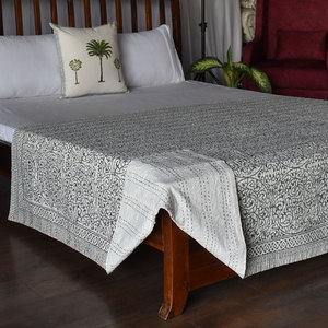 Hand Block Printed Indian Cotton Kantha Quilt <b>Throw</b> Twin Size 150x220 cm Hand Embroidered Handmade Bedspread Home Decor Supplier - Product Image 5