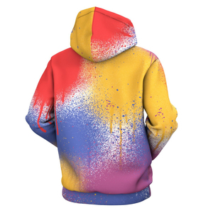 Sweat à capuche unisexe 100% polyester, impression par sublimation, coupe ample, design graphique personnalisé, vêtement de sport avec poche, design minimaliste, OEM - Product Image 3