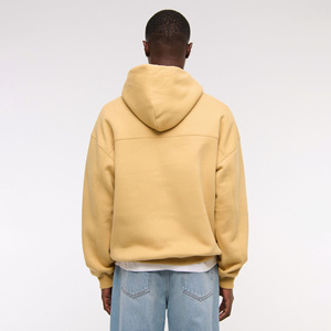 Sweat-shirt à capuche oversize pour homme de haute qualité, couleur unie, en molleton, décontracté, jaune, coupe classique, pour l'automne - Product Image 2
