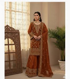Premium JMY Silk Sharara Suit Set with <b>Sequins</b> Embroidery Dupatta - Product Image 1