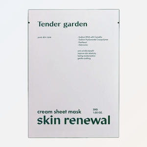 ผลิตภัณฑ์ดูแลผิวหน้า ครีมมาส์กหน้าเกาหลี K-Beauty Tender Garden Skin Renewal Cream Sheet Mask 1 แผ่น ผลิตในเกาหลี - Product Image 4