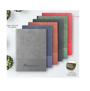 Liviya Model 93 Promotional Non Dated Business Style PU <b>Leather</b> <b>Diary</b> Pen Holder Silk Screen Printed Corporate Gifts Set Black - Product Image 2