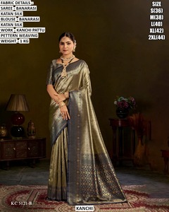 Golden Heritage Traditional Banarasi <b>Satin</b> Silk Saree-Moisture-Wicking & Wrinkle-Free for Winter/Summer Weddings Party Occasions - Product Image 4