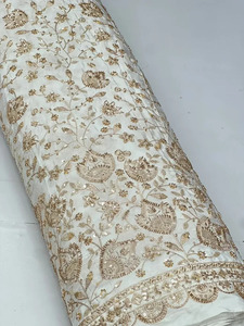 Wholesale Luxury Beaded Lace Fabric Embroidery <b>Sequin</b> Mesh Fabric Bridal Wedding Dress Party Wear <b>Material</b> - Product Image 3