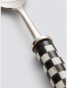 Ensemble de couverts élégant noir et blanc avec poignée incrustée de os, en acier inoxydable poli miroir, parfait pour la table et la cuisine - Product Image 2