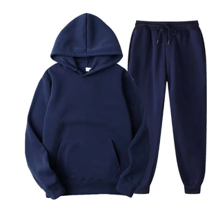 Ensemble de survêtement pour hommes en gros, collection automne, 2 pièces : hauts en molleton à manches longues et pantalons, couleur unie, pull décontracté à capuche - Product Image 5
