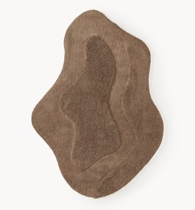 Tapis en laine moderne fait main, ensemble de tapis tuftés à la main de luxe en ivoire avec forme organique irrégulière, lavable - Product Image 6