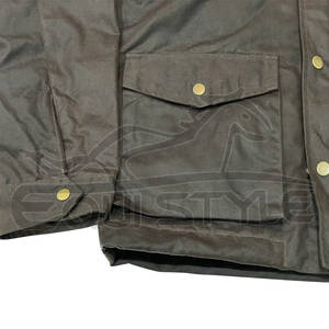 Chaqueta de caza marrón al por mayor, vaqueros aceitados, cortavientos con capucha para invierno, ropa de caza deportiva para exteriores con logotipo personalizado OEM, venta al por mayor - Product Image 3