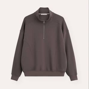 <b>Men</b>’s Quarter <b>Zip</b> <b>Sweatshirt</b> <b>Half</b> <b>Zip</b> Pullover Casual Fleece Top Custom Logo Private Label Workwear For Bulk Orders - Product Image 5
