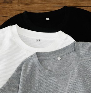 T-shirts décontractés pour hommes en coton gaufré de haute qualité, coupe ajustée, anti-plis, séchage rapide, à manches courtes - Product Image 2