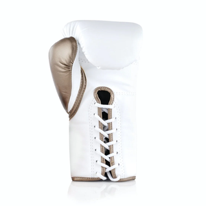 Guantes de Boxeo Profesionales 2026 de Cuero Vacuno y Cuero PU, Color Blanco Dorado, de Alta Calidad para Combate - Product Image 2