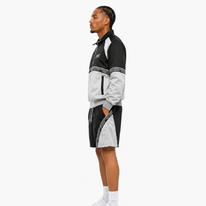 Men's Sporty Satin Streetwear Tracksuit Set Color Blocking Windbreaker Jacket Shorts Breathable Polyester Spring Outerwear - Product Image 6