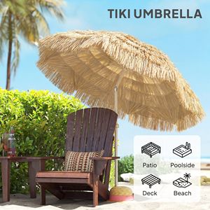 Sombrilla Tiki de 6 pies, estilo hawaiano, para patio, con 8 varillas y bolsa de transporte, para palapa tropical o bar Tiki al aire libre - Product Image 4