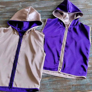 Custom Logo Leather & Cotton Sleeveless Boxing Hoodie with Ring Vest <b>Design</b>-Breathable & Durable - Product Image 3