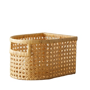 <b>Open</b> Weave Rattan Storage Basket Square Design Eco Friendly Organizer Basket Wholesale Bulk Supplier Home Storage Solution - Product Image 1