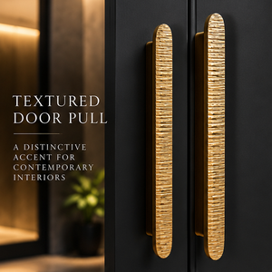 Tirador de Puerta Lineal Texturizado con Acabado en Tono Dorado, Tirador Largo y Redondeado para Gabinetes, Herraje Decorativo para Muebles de Interiores de Lujo - Product Image 2