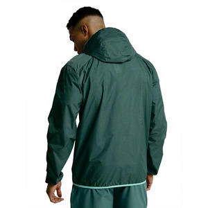 Chaqueta cortavientos personalizada verde unisex ultraligera con capucha, transpirable, resistente al viento, para deportes al aire libre, OEM, para hombre. - Product Image 2