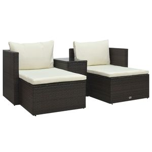 Ensemble de salon de jardin modulaire moyen en polyrotin marron - Product Image 2