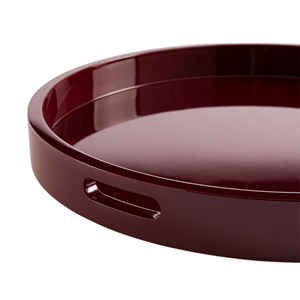Premium High-End Glossy Lacquered Wooden Serving <b>Tray</b> Wholesale, Stylish Geometric Edge <b>Tea</b> <b>Trays</b>, Custom Home Decor Vietnam - Product Image 3