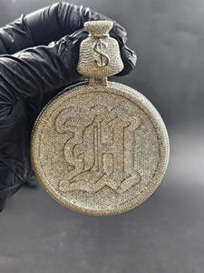 Pendentif lettre H en cristal et strass micro-incrustés, breloque à thème, bijoux de mode hip-hop pour hommes - Product Image 4