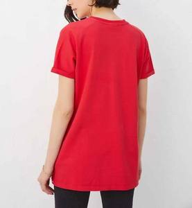 Camisetas Rojas Extra Grandes y Transpirables para Mujer, Ropa Femenina de Pakistán, Camiseta Holgada Moderna, Cómoda para Uso Diario - Product Image 2