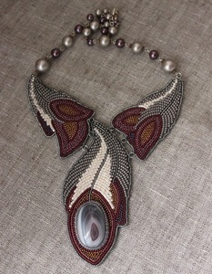 CRYSTAL CRAFT Unique Red & Black Block Chunky EthnicUnique African Woman Necklace with earring,for gifted Multilayer Colorful - Product Image 4