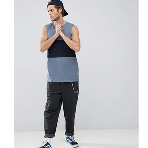 Débardeur de musculation pour homme, sans manches, pour entraînement, bodybuilding, fitness, color block, logo personnalisé, plusieurs couleurs et tailles. - Product Image 3