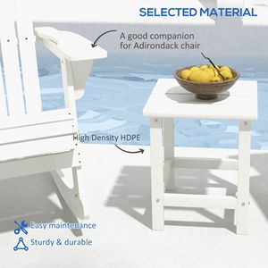 Tavolino da Esterno Adirondack Bianco 15 Pollici in HDPE, Tavolo Quadrato Resistente alle Intemperie per Veranda, Piscina, Balcone - Product Image 4