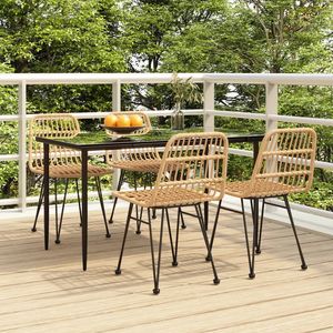 Set da pranzo da 5 pezzi in Poly Rattan per mangiare in giardino - Product Image 1