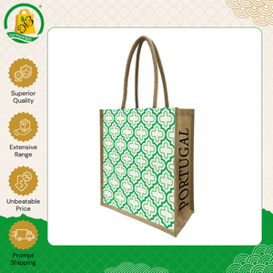 Bolsas de Compra de Yute Ecológicas, Duraderas y de Primera Calidad Hechas en India, con Logotipo Impreso Personalizado y Asa de Cinta de Algodón - Product Image 2
