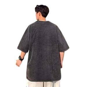 เสื้อยืดทรงหลวมไหล่ตก ดีไซน์ใหม่คุณภาพสูง ปี 2026 ล้างสีแบบแอซิดวอช ผ้าฝ้าย 100% สำหรับผู้ชาย - Product Image 5