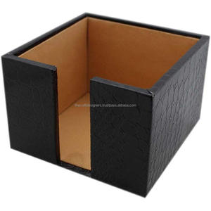 Porte-serviettes en cuir véritable pour bureau et maison, accessoires de table, porte-mouchoirs, plateau d'accueil - Product Image 3