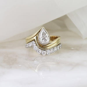 IGI/GIA Lab Grown Cut Diamond Vintage 14k jaune mariage/bague de fiançailles unisexe or blanc fin pour anniversaire fête-digne - Product Image 1