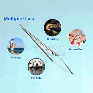 Equipo Oftalmológico Reutilizable, Portaagujas Curvo Castroviejo, Mandíbulas Finas de 9 mm, Puntas Afiladas de 125 mm x 0.8 mm - Product Image 3