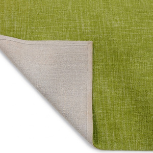 Tapis tufté à la main en laine vert olive, texturé uni, écologique, antidérapant, à rayures horizontales superposées, style minimaliste - Product Image 6