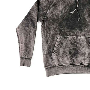 Sudadera con Capucha para Hombre, Lavado Ácido, 100% Algodón, Forro Polar, Estilo Casual, Corte Holgado, Sudadera de Invierno con Cuentas, Estilo Urbano - Product Image 4