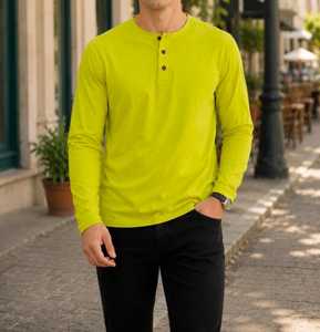 <b>Men's</b> Long Sleeve T-<b>Shirt</b> Solid Color Casual Regular Fit O-Neck Tee - Product Image 4