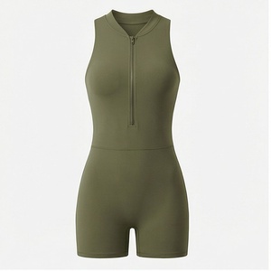 ชุดจั๊มสูทกีฬาผู้หญิงแบบไร้แขน แห้งเร็ว กระชับรูปร่าง พร้อมกางเกงขาสั้นในตัว เหมาะสำหรับออกกำลังกาย ฟิตเนส โยคะ และชุดออกกำลังกายอื่นๆ - Product Image 1