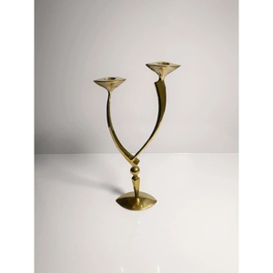 High Standard Golden Metal Candle Stand With <b>White</b> Crystal Flower Decor For Home Wedding Decoration - Product Image 5