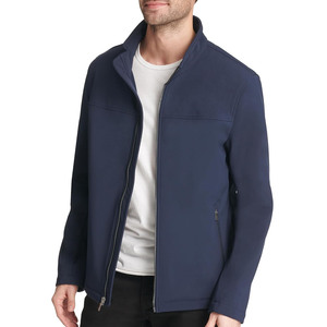 <b>Men's</b> <b>Navy</b> Canvas <b>Quilted</b> Hooded <b>Jacket</b> Stand Collar Zipper Closure Heated Windproof Casual Winter Wear Regular Sleeve Solid - Product Image 4