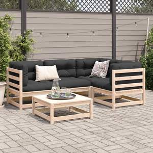 Conjunto de Sofás Modulares Grandes para Jardín, Madera de Pino Sólida Natural, Muebles de Exterior de Primera Calidad - Product Image 3