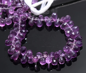 Cuentas facetadas de amatista africana en forma de lágrima de 5-6 mm, 8 pulgadas, cuentas de amatista africana para la fabricación de joyería - Product Image 4