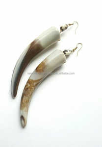 Pendientes Clásicos de Cuerno de Búfalo Natural de Alta Calidad para Mujer, Joyería Certificada IGI para Fiestas y Uso Diario - Product Image 2