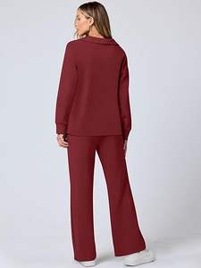 Survêtements d'hiver élégants pour femmes, 100% coton molletonné, vêtements décontractés pour tous les jours, style streetwear tendance, design moderne - Product Image 5