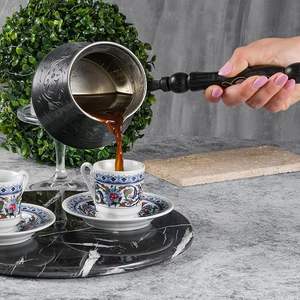 Cafetière classique pour café expresso, en métal avec poignée en bois - Product Image 6