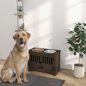 Mobiletto Porta Cibo per Cani Espresso con Ciotole e Dispenser per Stazione di Alimentazione - Product Image 2