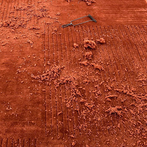 Tapis de luxe fait main 100% laine |   Tapis en terre cuite linéaire sculpté d'inspiration architecturale pour la décoration intérieure - Product Image 6