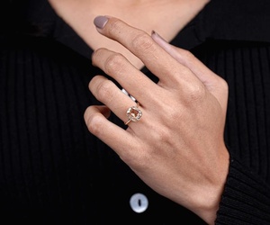 Bague de fiançailles en diamant taille coussin allongé, diamant de laboratoire, or 14 carats, bague de mariage en diamant taille coussin champagne pour cadeau - Product Image 3